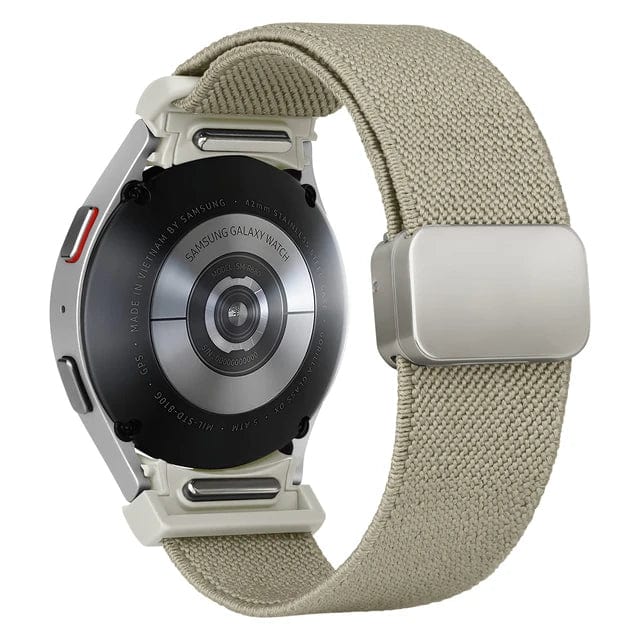 Magnetic Nylon Sports Watch Band For Samsung Beige / 4 classic 42mm 46mm 200000049:94;200000051:100016943;200007763:201336100