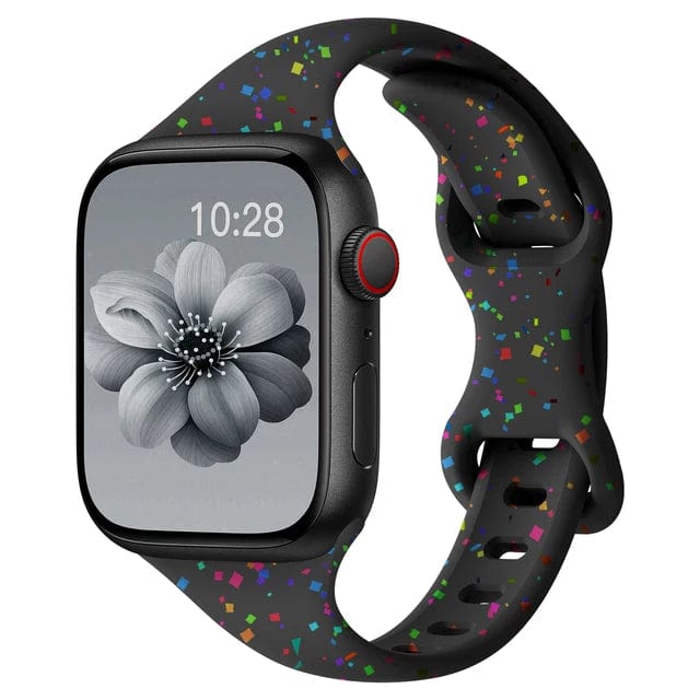 Slim Silicone Sports Watch Band Black / Series 10 : 42 - 38mm 40mm & 41 mm DP07121S01