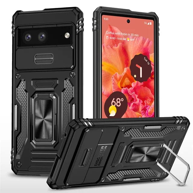 Magnetic Phone Case With Kickstand & Camera Cover For Google Pixel Google Pixel 7 / Black CM20221010-B-05-Pixel 7-Black