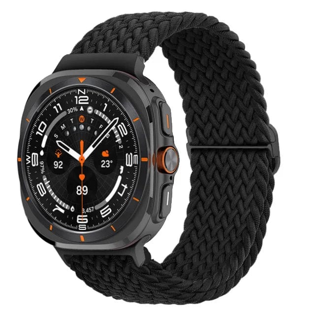 Braided Solo Loop Watch Band For Samsung Watch 7 Black DX0809101