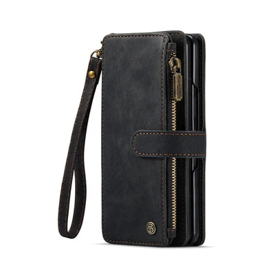Zipper Leather Wallet Case For Google Pixel Google Pixel Fold / Black CM20240819-02-Pixel Fold-Black