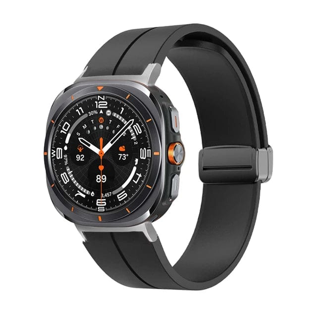 Magnetic Silicone Sports Watch Band For Samsung Galaxy Watch 7 Ultra 47mm / Black DX220830301&DX0705501