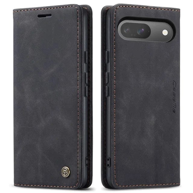 Slim Magnetic Leather Case For Google Pixel Black / Google Pixel 9 Pro XL CM20240820-01-Pixel 9 Pro XL-Black