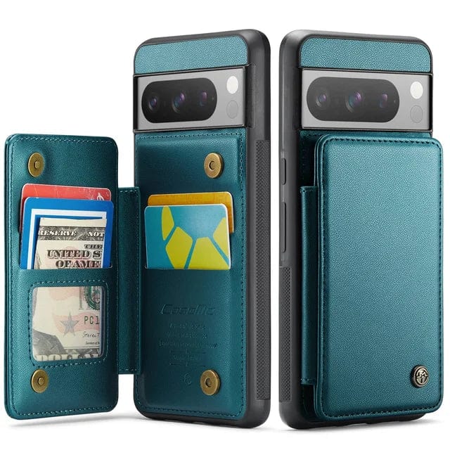 RFID Flip Leather Wallet Case For Google Pixel Google Pixel 9 Pro XL / Green CM20240818-03-Pixel 9 Pro XL-Green