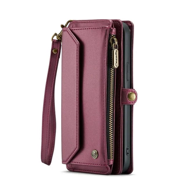RFID Crossbody Leather Wallet Phone Case iPhone 6/7/8 / Red CM20240918-03-iPhone 6 7 8-Red