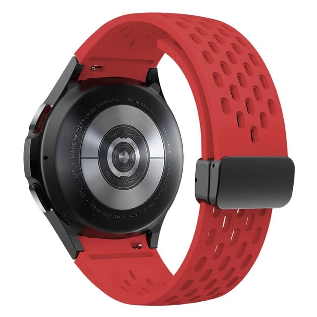 Breathable Magnetic Sports Watch Band For Samsung Red / Galaxy Watch FE 40mm DX0726209