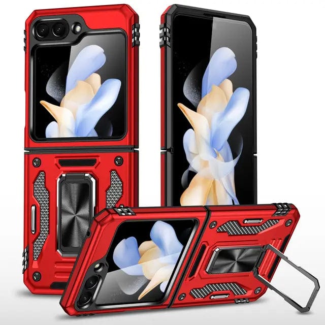 Magnetic Case With Kickstand & Camera Cover For Samsung Z Flip Galaxy Z Flip 5 / Red CM20221010-B-05-Samsung Flip 5-Red