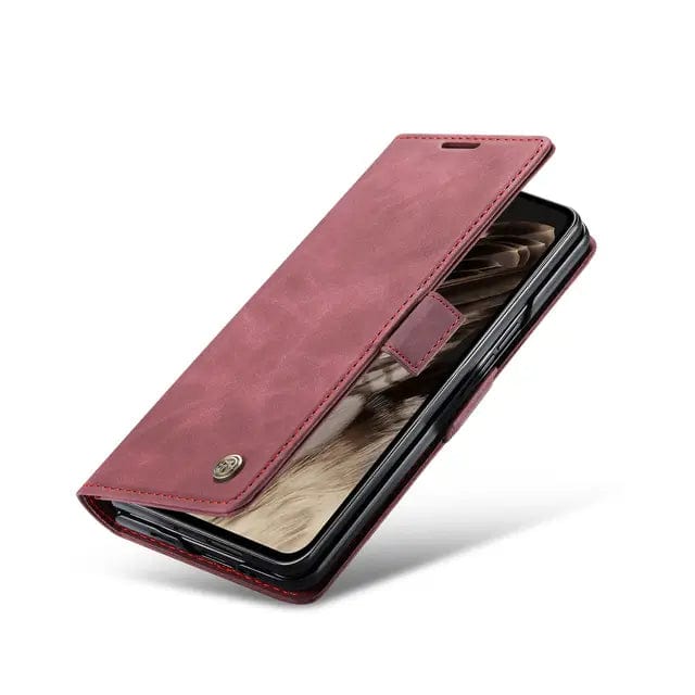 Slim Magnetic Leather Case For Google Pixel Fold Wine Red CM20240820-01-Pixel Fold-Wine