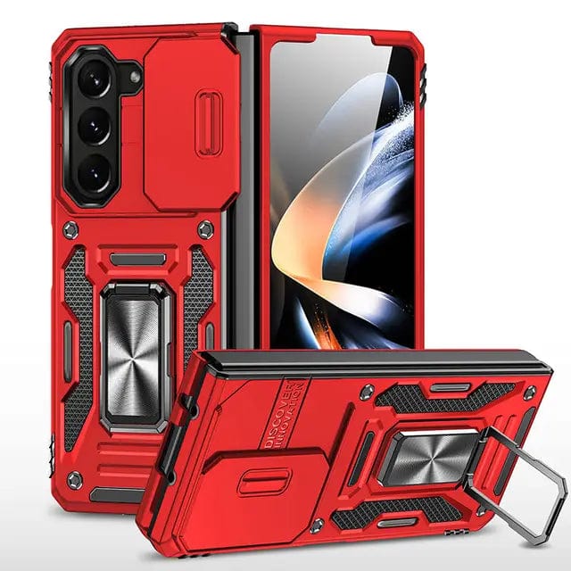 Magnetic Case With Kickstand & Camera Cover For Samsung Z Fold Galaxy Z Fold 5 / Red CM20221010-B-05-Samsung Fold 5-Red