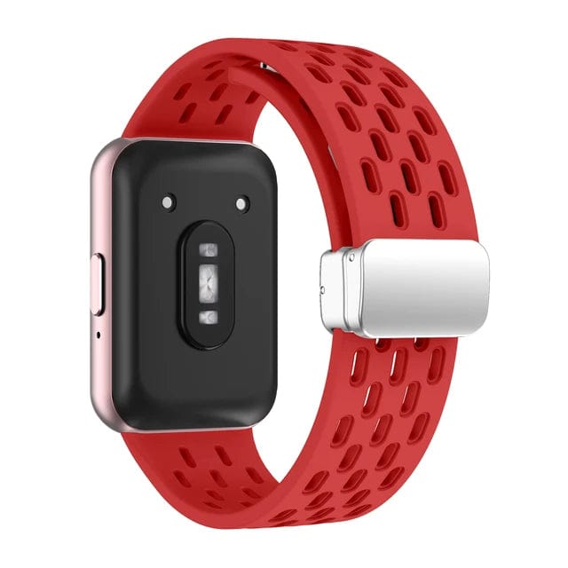 Breathable Magnetic Sports Watch Band For Samsung Galaxy Fit 3 Red / For Galaxy Fit 3 / CHINA 200000049:173;200000051:100016948;200007763:201336100