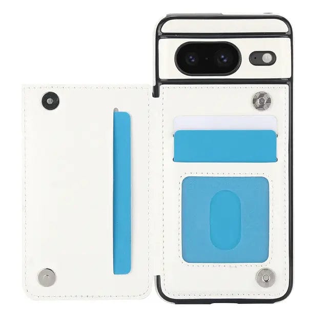 Leather Wallet Case For Google Pixel White / Google Pixel 8 CM20240823-01-Pixel 8-White