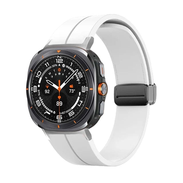 Magnetic Silicone Sports Watch Band For Samsung Galaxy Watch 7 Ultra 47mm / White DX220830309&DX0705501