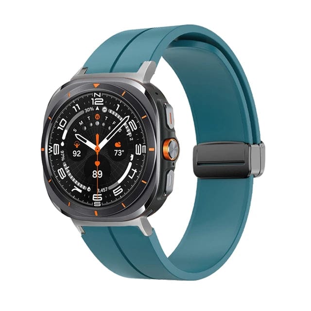 Magnetic Silicone Sports Watch Band For Samsung Galaxy Watch 7 Ultra 47mm / Dark Blue DX220830306&DX0705501