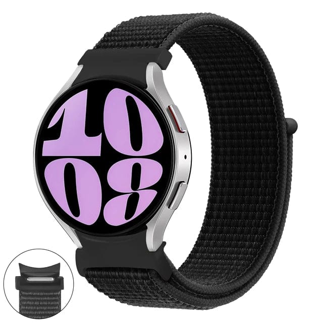 Nylon Sports Watch Band For Samsung black / Galaxy Watch 4 40mm / CHINA