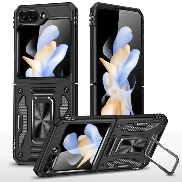 Magnetic Case With Kickstand & Camera Cover For Samsung Z Flip Galaxy Z Flip 5 / Black CM20221010-B-05-Samsung Flip 5-Black
