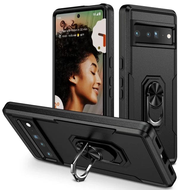 Shockproof Phone Case With Ring Grip For Google Pixel Google Pixel 8 / Black CM20240823-07-Pixel 8-Black