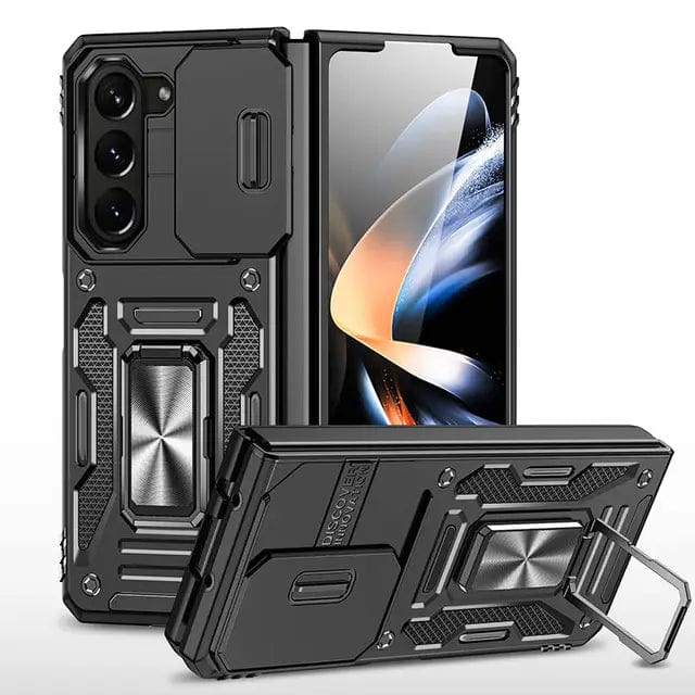 Magnetic Case With Kickstand & Camera Cover For Samsung Z Fold Galaxy Z Fold 5 / Black CM20221010-B-05-Samsung Fold 5-Black