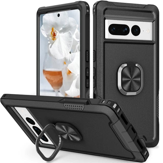 Heavy Duty Magnetic Case With Ring Grip For Google Pixel Google Pixel 8 / Black CM20240823-08-Pixel 8-Black