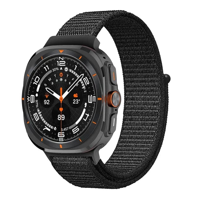 Nylon Sports Watch Band For Samsung Watch 7 Ultra Black DX0813201