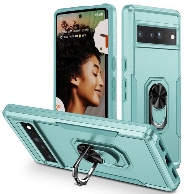 Shockproof Phone Case With Ring Grip For Google Pixel Google Pixel 8 / Green CM20240823-07-Pixel 8-Green