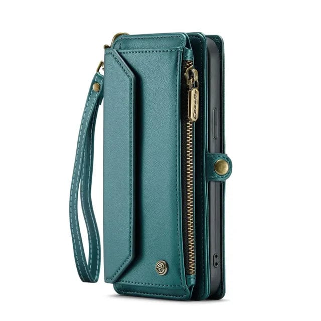 RFID Crossbody Leather Wallet Phone Case iPhone 6/7/8 / Green CM20240918-03-iPhone 6 7 8-Green