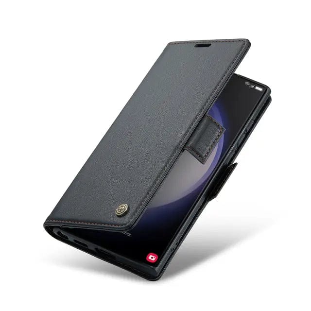 RFID Leather Card Holder Case For Samsung Galaxy Galaxy Note Plus / Black CM20231116-06-Samsung Note 10 Plus-Black