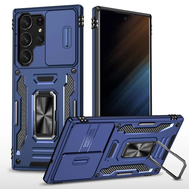 Magnetic Case With Kickstand & Camera Cover For Samsung S Series Galaxy S24 / Navy Blue CM20221010-B-05-Samsung S24-Dark Blue