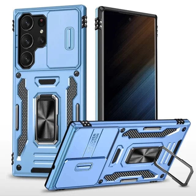 Magnetic Case With Kickstand & Camera Cover For Samsung S Series Galaxy S24 / Light Blue CM20221010-B-05-Samsung S24-Sky Blue