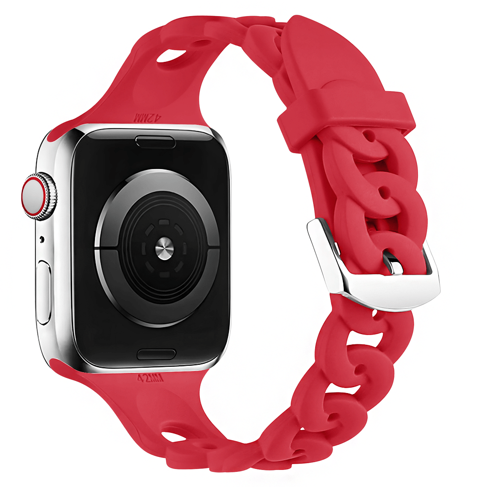 Silicone Chain Watch Band Red / 38mm, 40mm & 41mm DP202112181S07