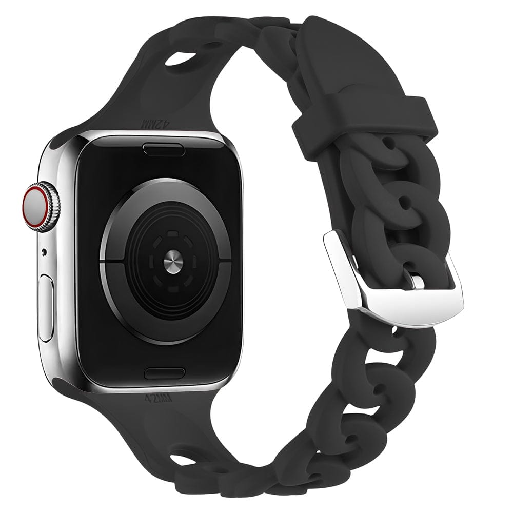 Silicone Chain Watch Band Black / 38mm, 40mm & 41mm DP202112181S02