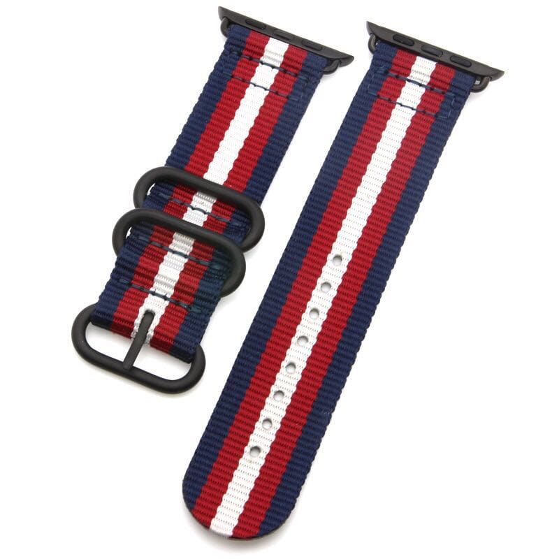 Buckle Nylon Watch Band Blue Red White / 38mm / 40mm / 41mm DP190110S14