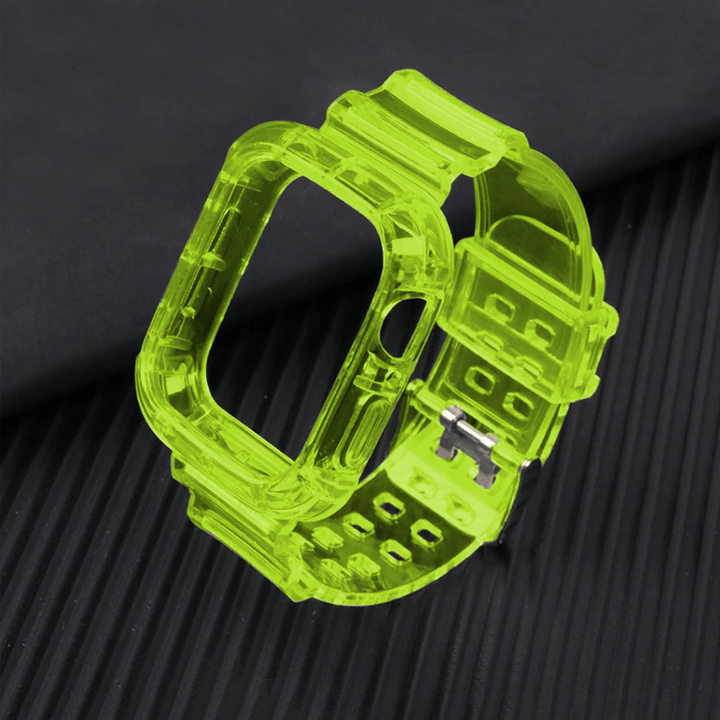 Transparent Sports Watch Band With Built In Case Yellow Green / 42mm, 44mm DP20704L02