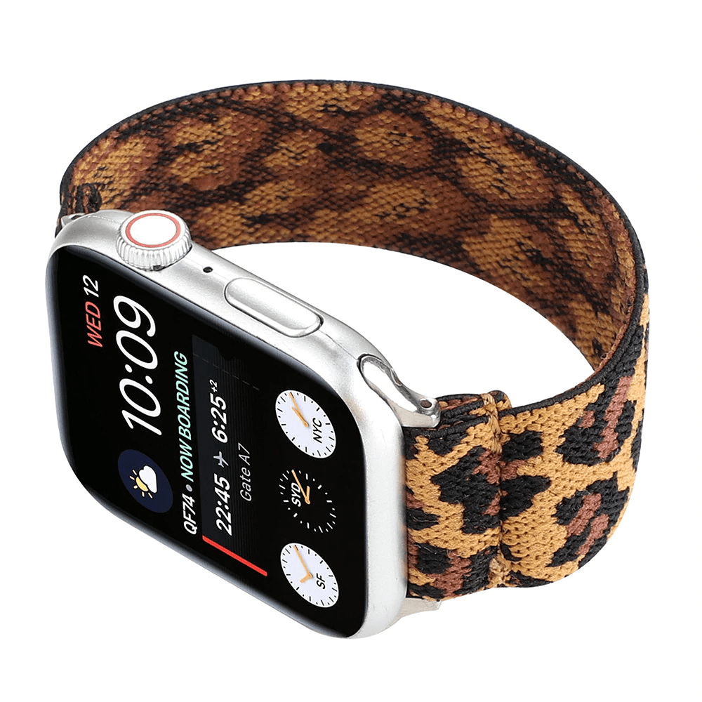 Elasticated Nylon Watch Band Brown Leopard / 38mm / 40mm / 41mm DP191033S56