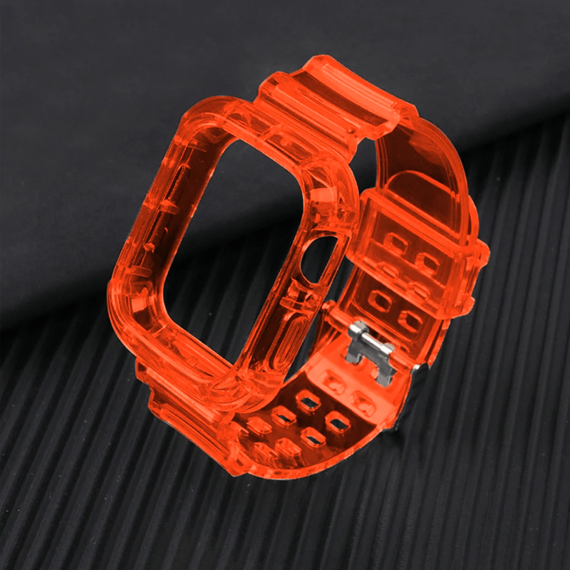 Transparent Sports Watch Band With Built In Case Orange / 42mm, 44mm DP20704L04