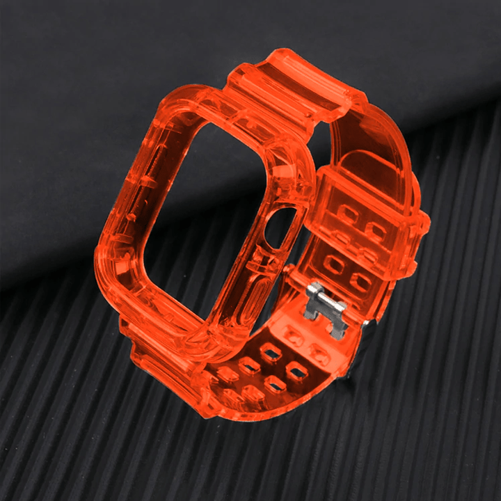 Transparent Sports Watch Band With Built In Case Orange / 42mm, 44mm DP20704L04
