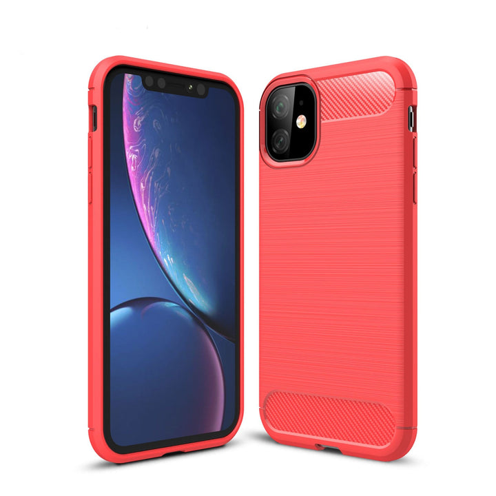 Slim Brushed Carbon Fiber Phone Case iPhone 12 Pro Max / Red W210222A-12ProMax-Red