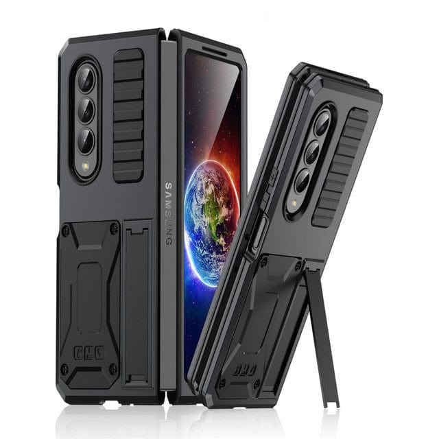 Heavy Duty Case with Kickstand For Samsung Z Fold Samsung Z Fold 4 (5G) / Black M220810-01-Z Fold 4-Black