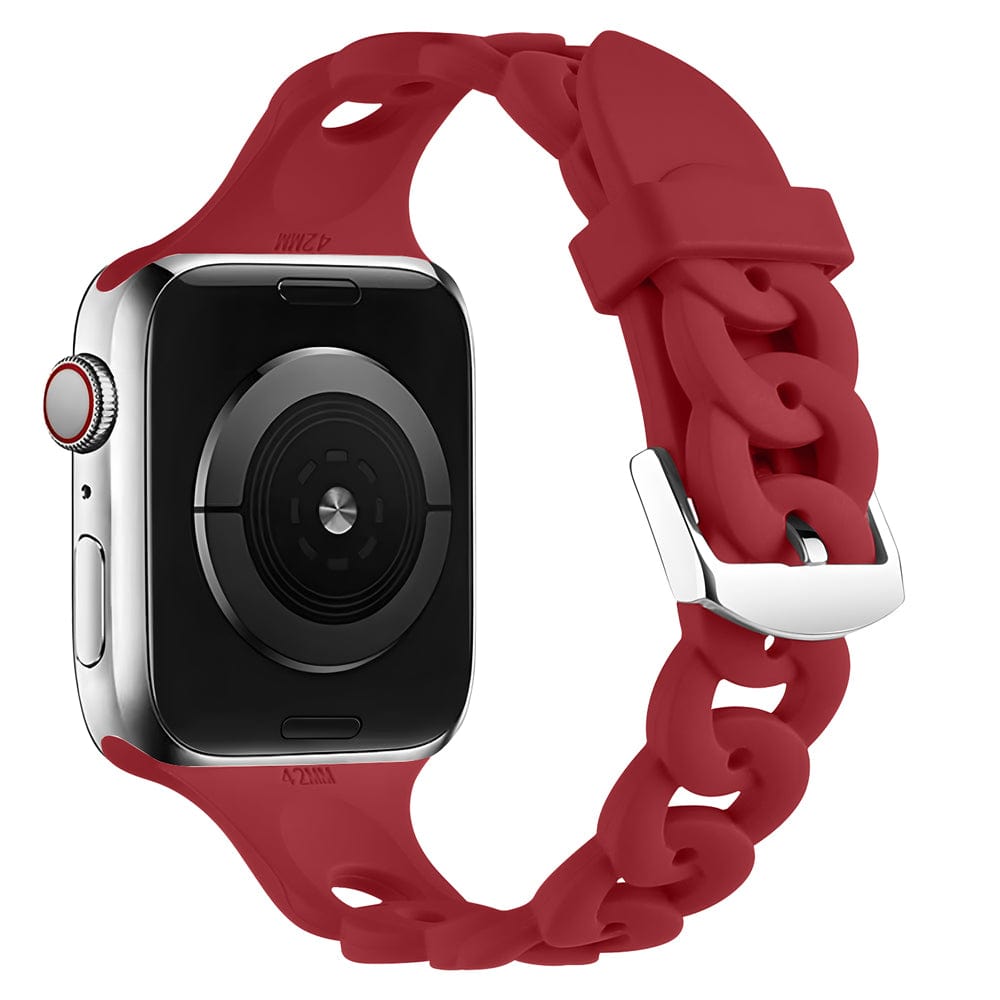 Silicone Chain Watch Band Wine Red / 38mm, 40mm & 41mm DP202112181S13