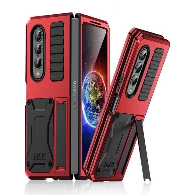 Heavy Duty Case with Kickstand For Samsung Z Fold Samsung Z Fold 4 (5G) / Red M220810-01-Z Fold 4-Red