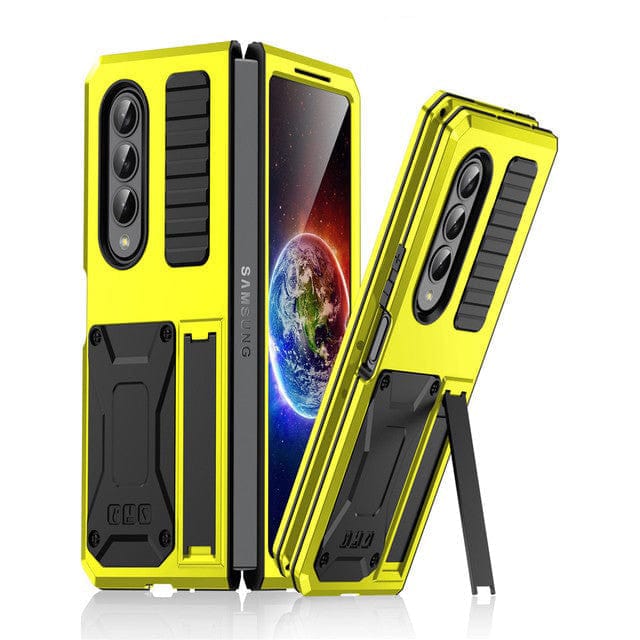 Heavy Duty Case with Kickstand For Samsung Z Fold Samsung Z Fold 4 (5G) / Yellow M220810-01-Z Fold 4-Yellow