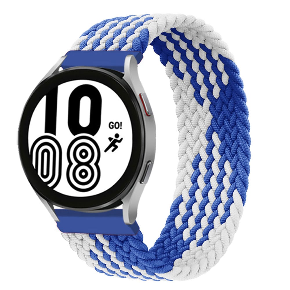 Braided Solo Loop Watch Band For Samsung Blue White / 20mm / XXS DS201202S10-XXS
