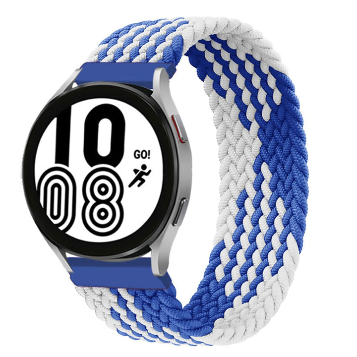 Braided Solo Loop Watch Band For Samsung Blue White / 20mm / XXS DS201202S10-XXS