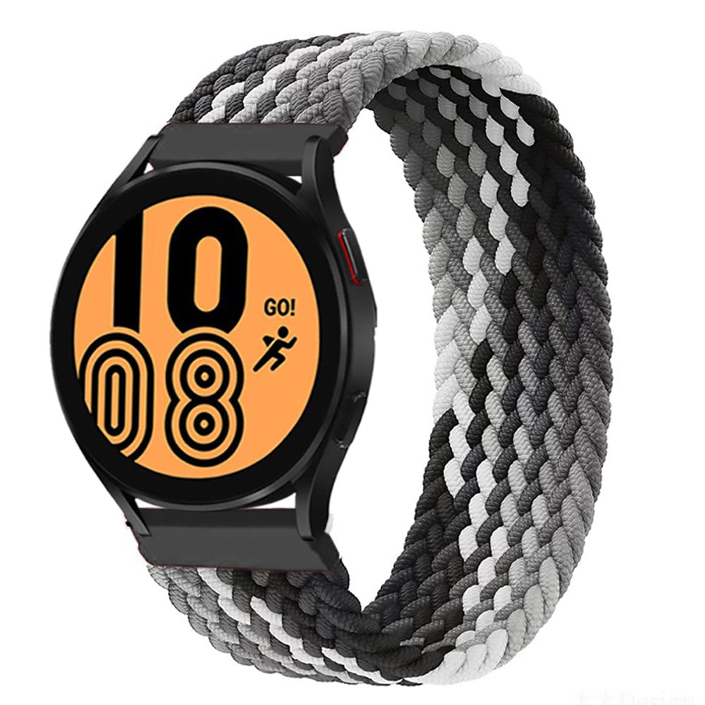 Braided Solo Loop Watch Band For Samsung Black Gray / 20mm / XXS DS201202S18-XXS