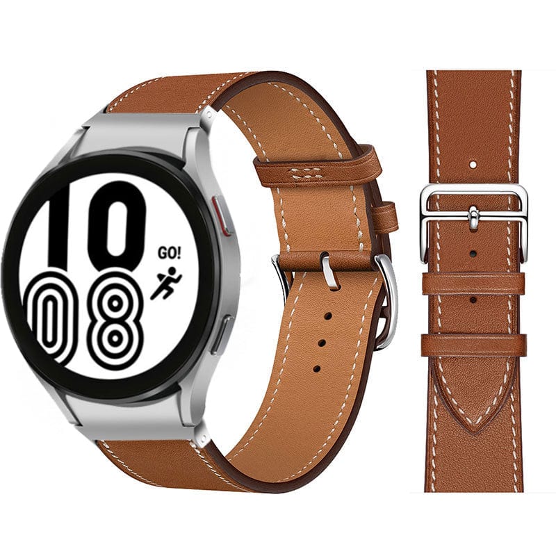 Leather Watch Band For Samsung Brown / Galaxy Watch4 (40mm & 44mm) DX021014S01&DX021092401