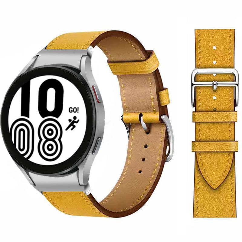 Leather Watch Band For Samsung Yellow / Galaxy Watch4 (40mm & 44mm) DX021014S11&DX021092401