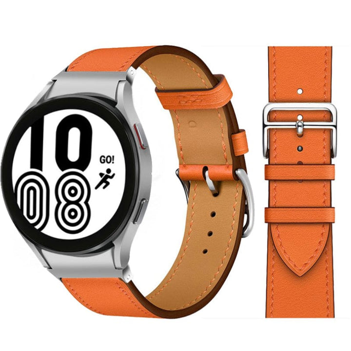 Leather Watch Band For Samsung Orange / Galaxy Watch4 (40mm & 44mm) DX021014S22&DX021092401