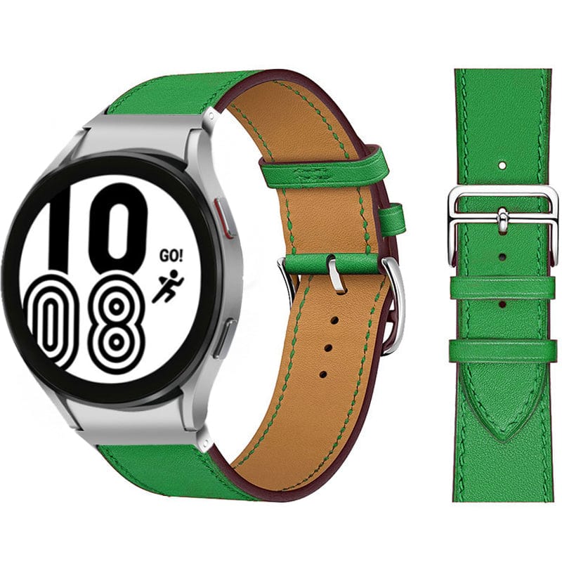Leather Watch Band For Samsung Green / Galaxy Watch4 (40mm & 44mm) DX021014S19&DX021092401