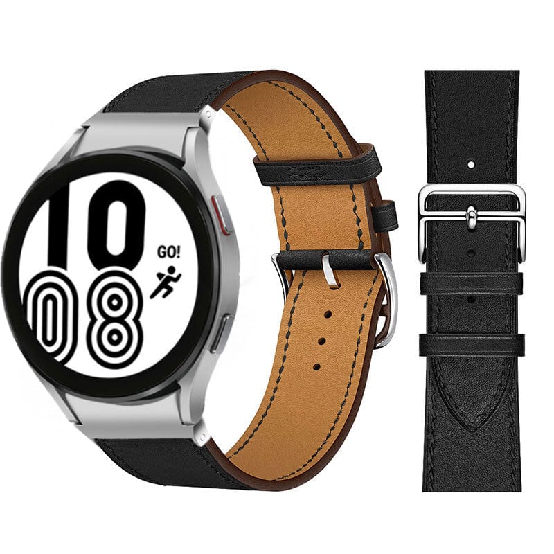 Leather Watch Band For Samsung Black / Galaxy Watch4 (40mm & 44mm) DX021014S02&DX021092401