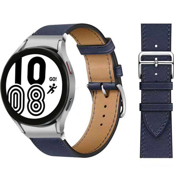 Leather Watch Band For Samsung Navy Blue / Galaxy Watch4 (40mm & 44mm) DX021014S21&DX021092401