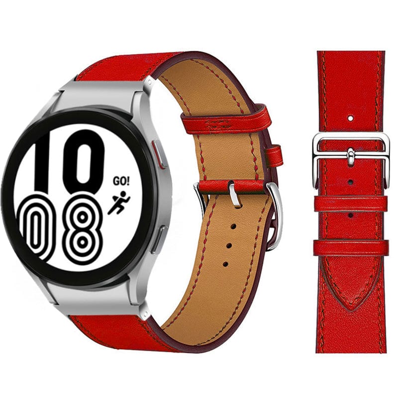 Leather Watch Band For Samsung Red / Galaxy Watch4 (40mm & 44mm) DX021014S03&DX021092401
